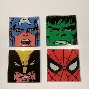 Marvel Heroes, Captain America, Hulk, Wolverine, SpiderMan. Coaster